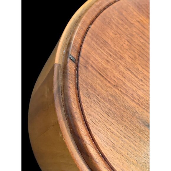 Vtg Dee Nielsen Signed Staved TEAK Wood Bowl OOAK Danish Modern Thin Wall 3x6 - Picture 9 of 15
